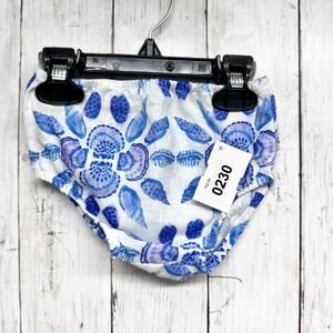 Hill House Bloomer Baby One Size Nap Bloomer Blue Shell Mosaic White Purple NWOT